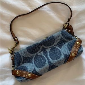 COACH tonal denim mini shoulder bag